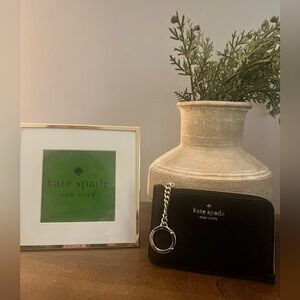 Kate Spade L Zip Leather Card Holder Key Chain